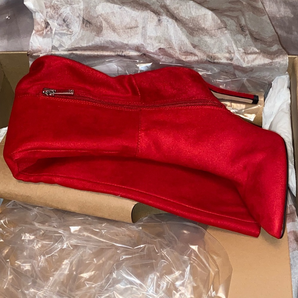 Brand new with tags Wicked Red Microsuede Jessica Simpson Boots Size 5 1/2